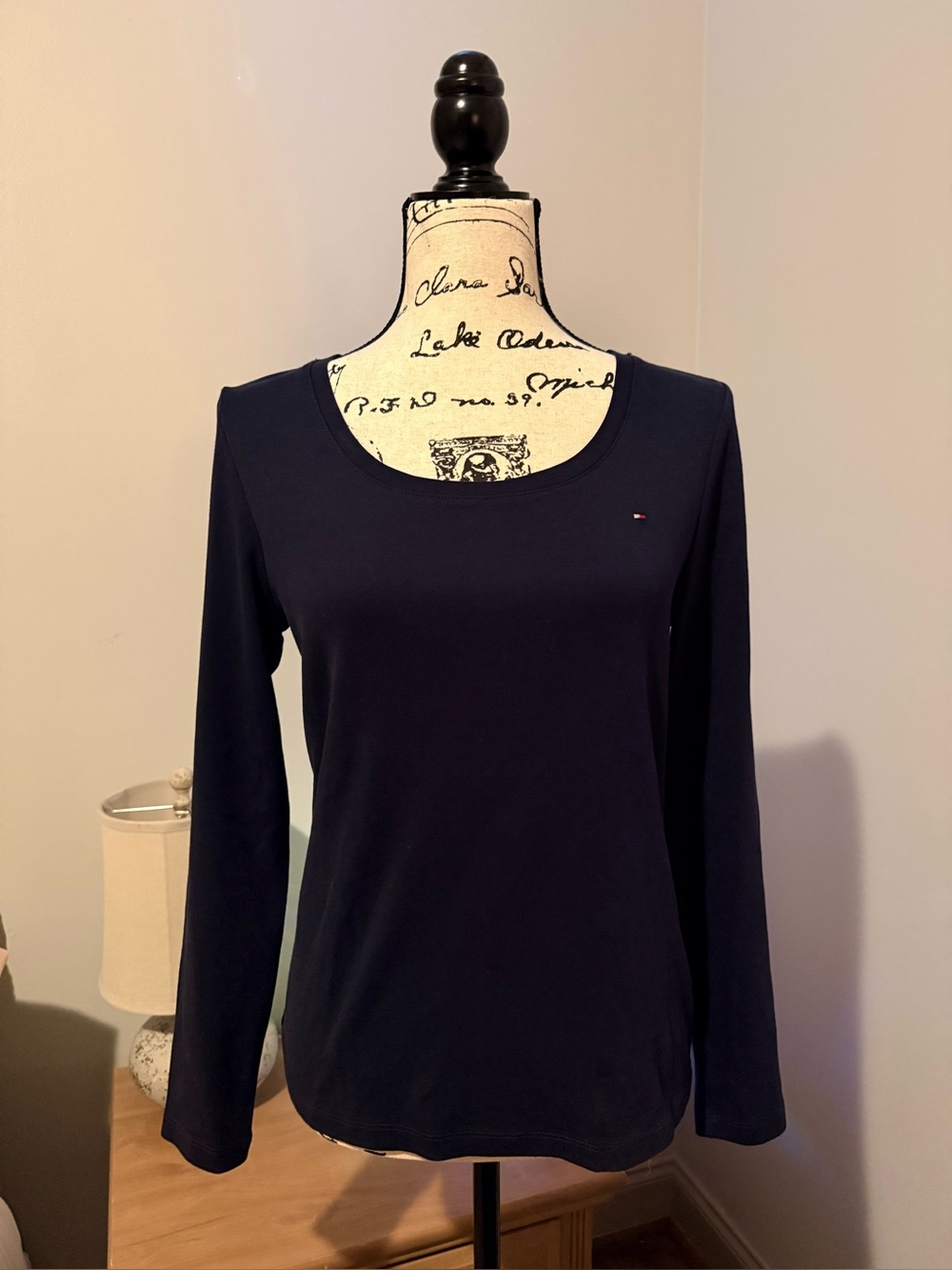 Women’s Tommy Hilfiger Blue Long Sleeve Scoop Neck Top